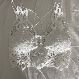 Boutique White Lace Bralette Bra Tank Top